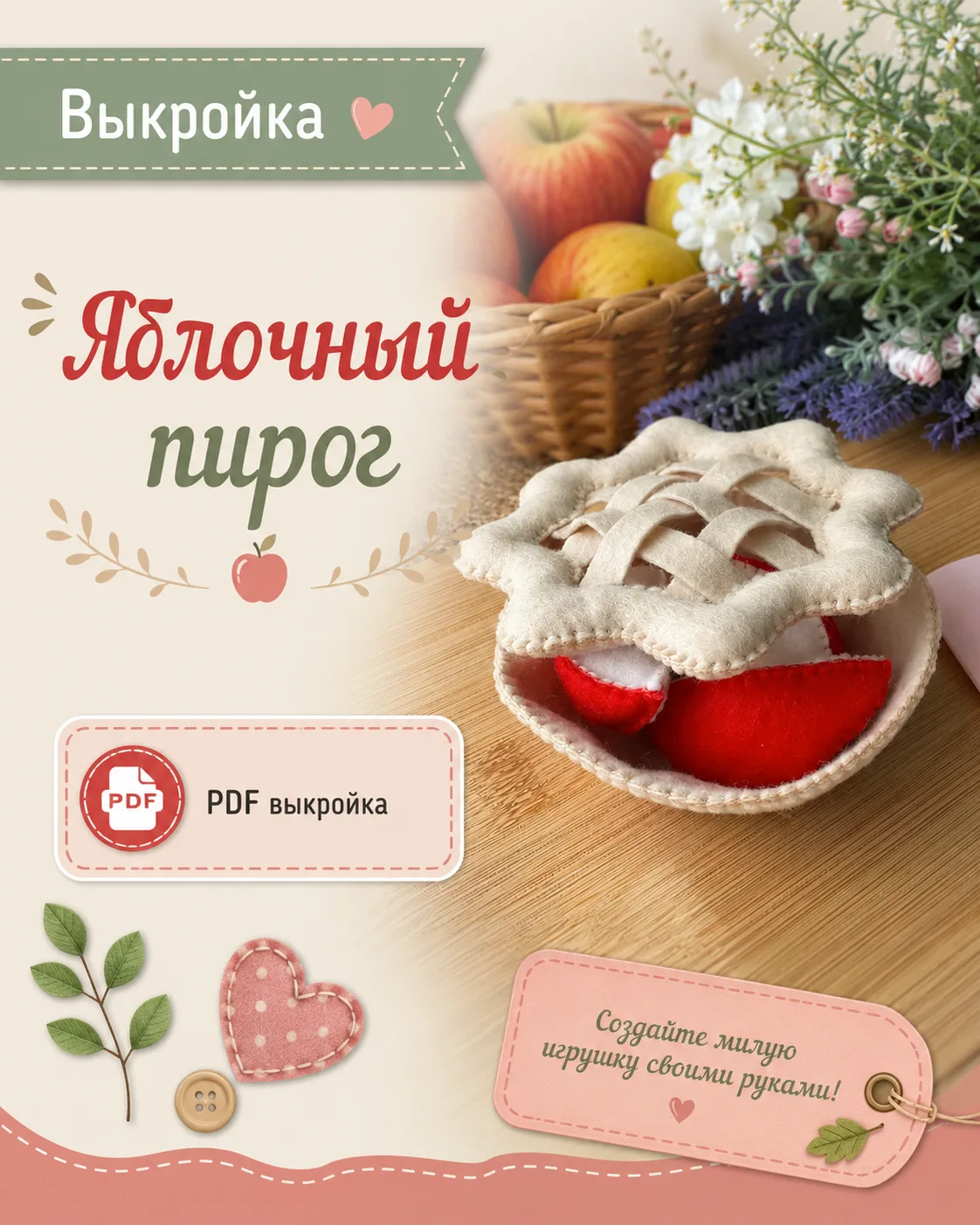 Выкройка яблочного пирога