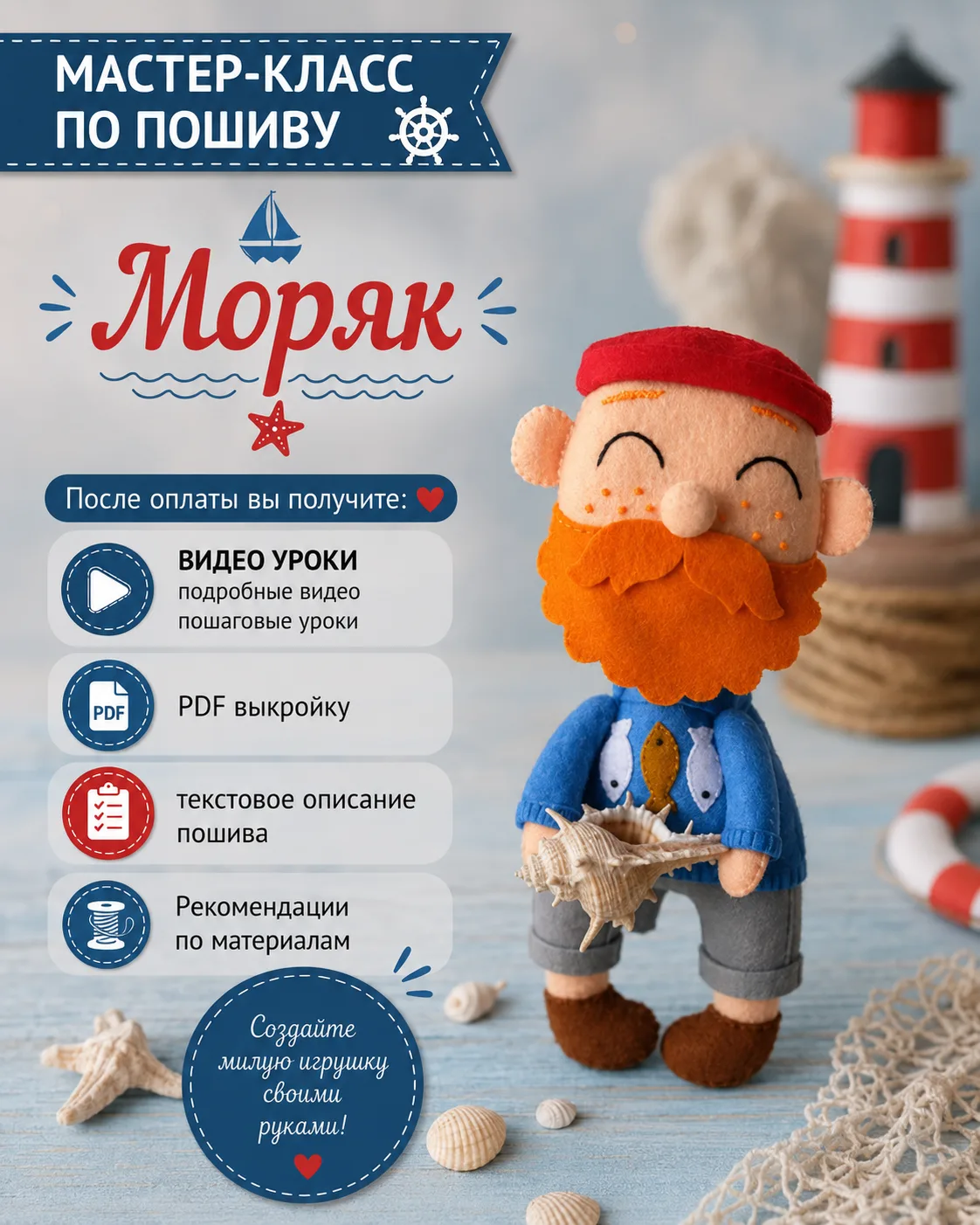 Выкройка моряка — мастер-класс с видео