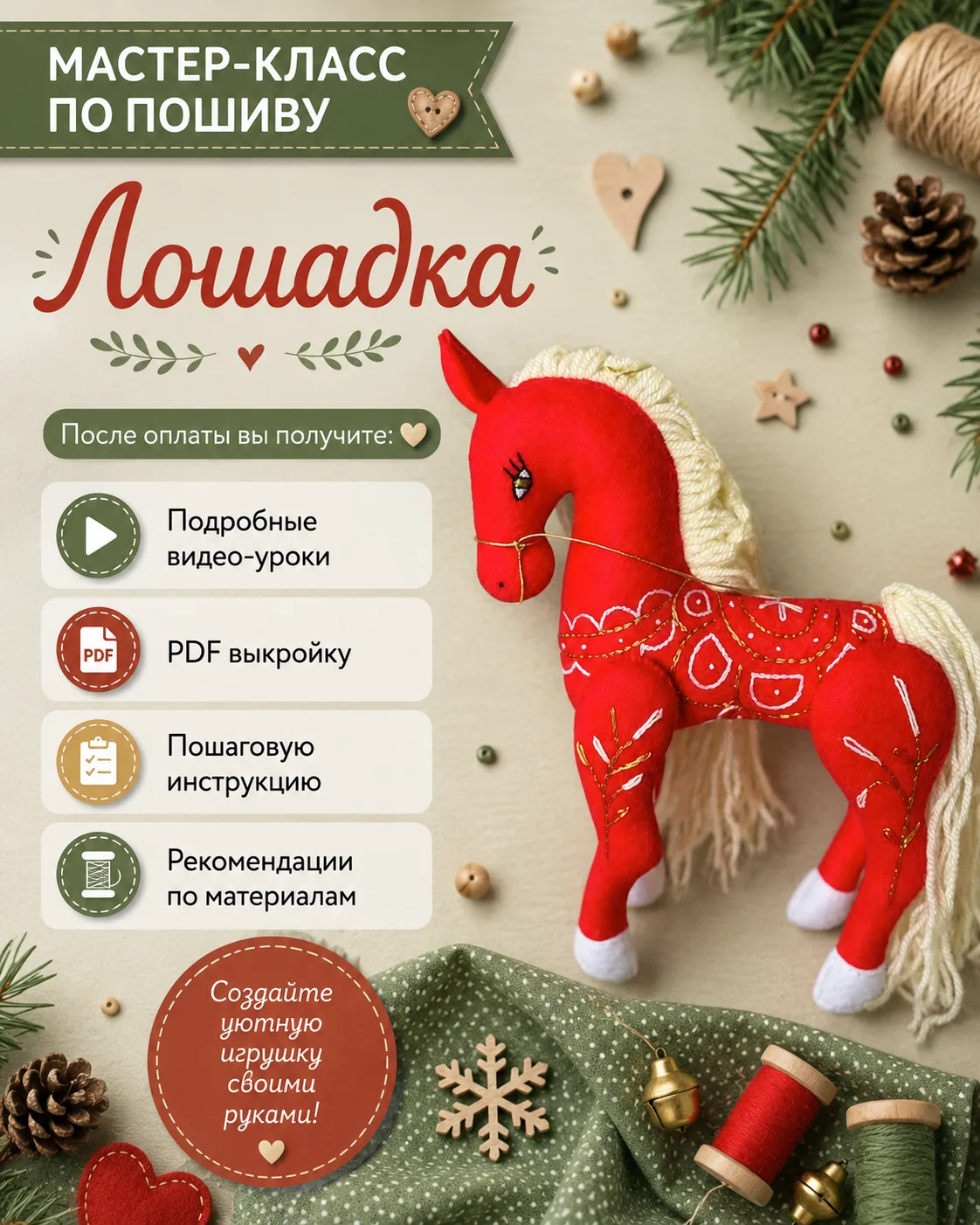 Выкройка лошадки — мастер-класс