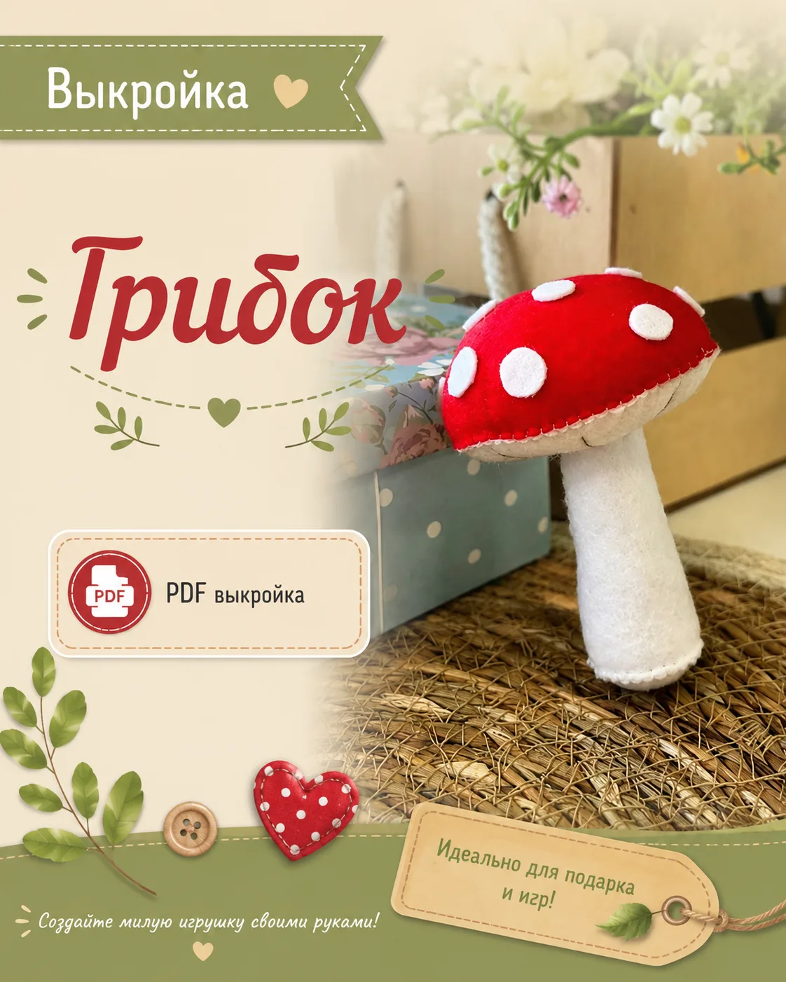 Выкройка грибка