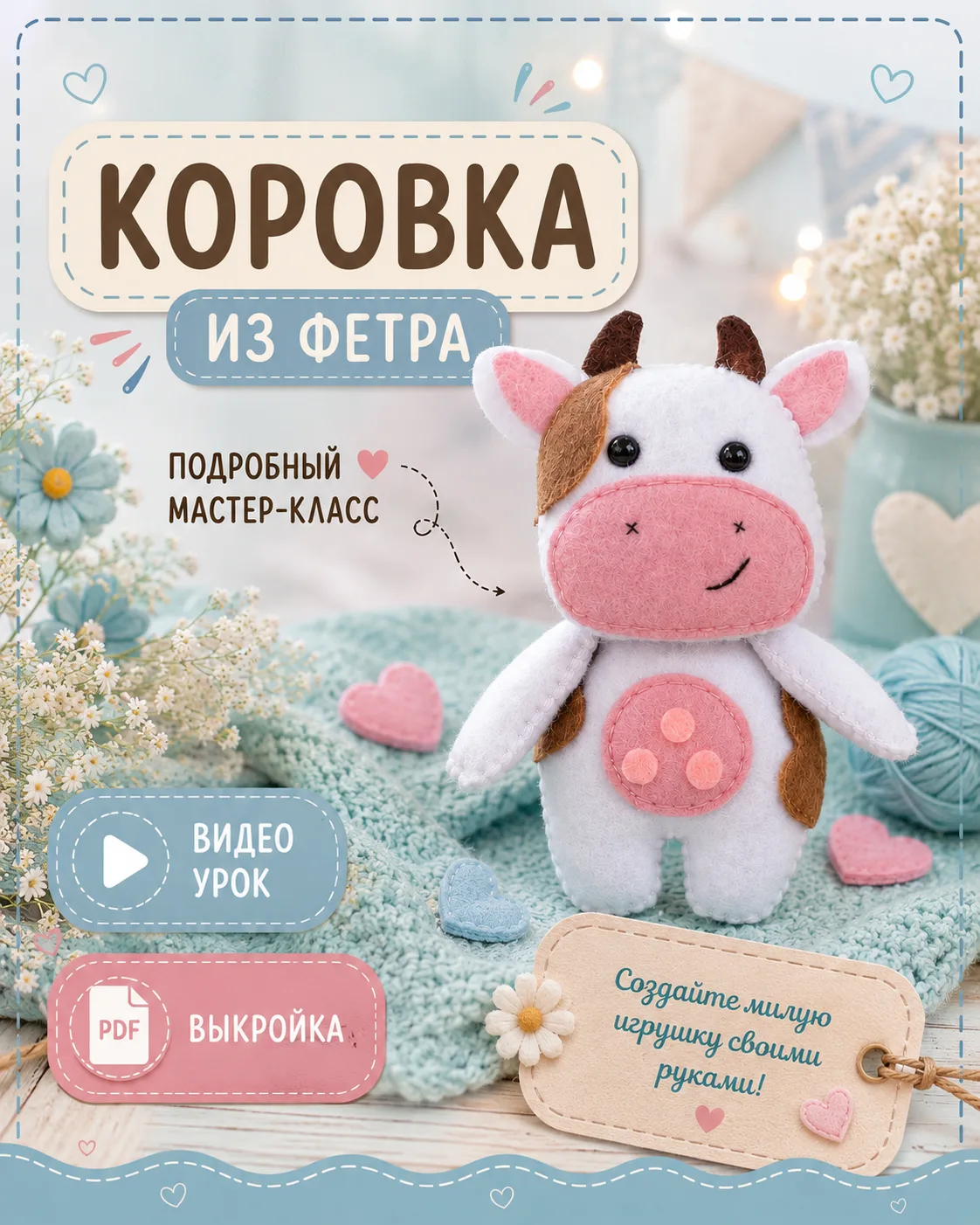 Выкройка Коровки - видео урок 