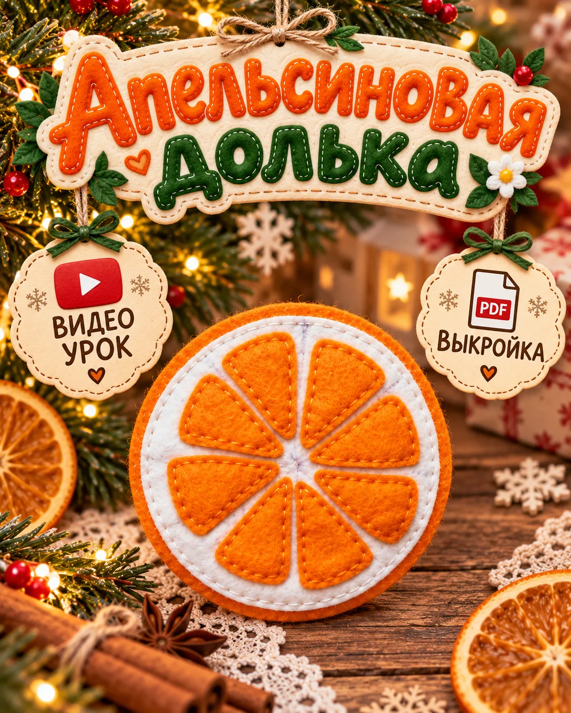 Выкройка апельсиновая долька - мастер класс с видео