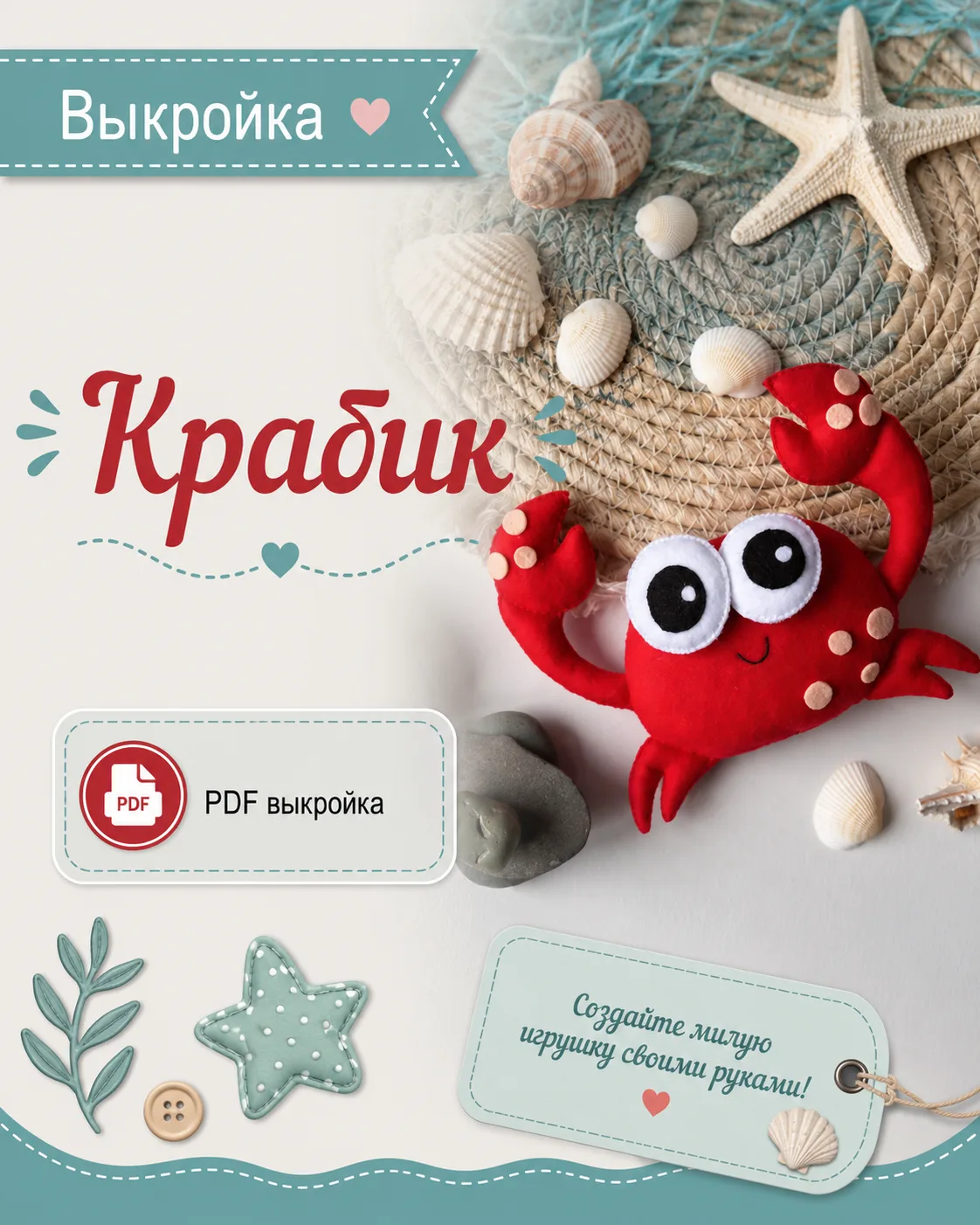 Выкройка крабика