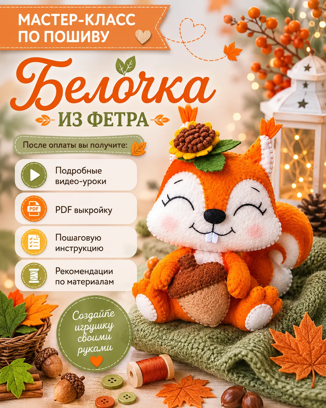 Выкройка белочки — мастер-класс с видео